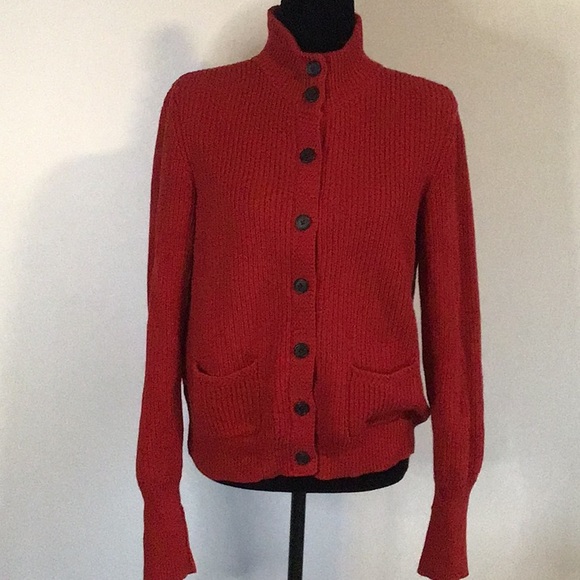 Ralph Lauren Red Button Down Sweater - Picture 3 of 10